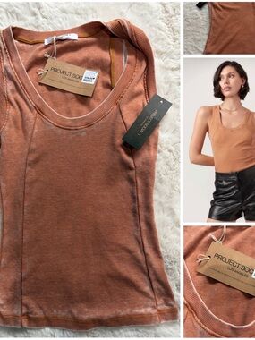 Porta Seamed Burnout Rib Tank is a fitted racerback made from soft burnout rib.